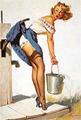 Pin Ups : Gil Elvgren Handle with Care 1952 : $269