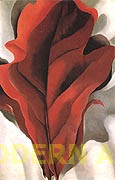 Georgia O'Keeffe : Large Dark Red Leaves on White 1925 : $255