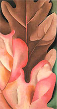 Georgia O'Keeffe : Oak Leaves Pink and Grey 1929 : $265