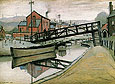 L-S-Lowry : Barges on a Canal 1941 : $275