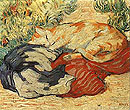 Franz Marc : Cats on a Red Cloth 1909 : $255