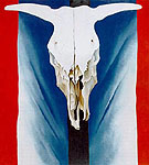 Georgia O'Keeffe : Cow's Skull, Red White & Blue 1931