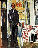 Edvard Munch : Self Portrait : Between Clock and Bed  1940-42 : $275