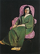 Matisse : Laurette with a Green Dress Black Background 1916 : $265