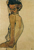 Egon Schiele : Self-Portrait with Twist Arm 1910 : $279