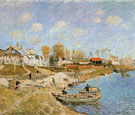 Alfred Sisley : Sand on the Quayside Port Marly 1875 : $279