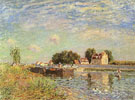 Alfred Sisley : The Canal du Loing at Mammes 1885 : $279