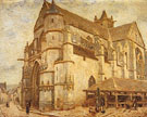 Alfred Sisley : The Church at Moret Icy Weather 1893 : $275