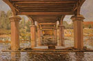 Alfred Sisley : Under the Bridge at Hampton Court 1874 : $275