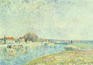 Alfred Sisley : Weir on the Canal du Loing at Saint Mammes 1884 : $275