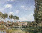 Alfred Sisley : ModerPoplar Trees by the River Loir at Moret 1890 Large : $279