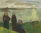 Emile Bernard : Woman on the Cliffs St Briac 1888 : $275