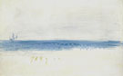 Joseph Mallord William Turner : Blue Sea and Distant Ship c1843 : $275